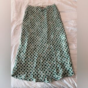 Abercrombie & Fitch Teal and Cream Midi Skirt